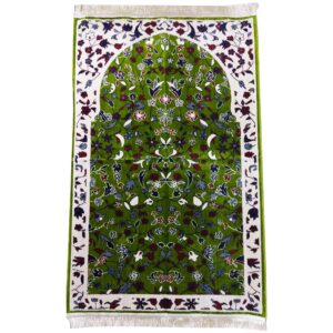 Green Cream Rawda Islamic Floral Prayer Mat