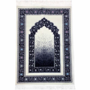 Floral Patterns Blue Prayer Mat Musallah Janamaz