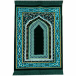 Green & Blue Floral Door Arch Prayer Mat Musallah Janamaz