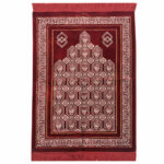 Maroon Floral Diamond Shapes Prayer Mat Musallah Janamaz