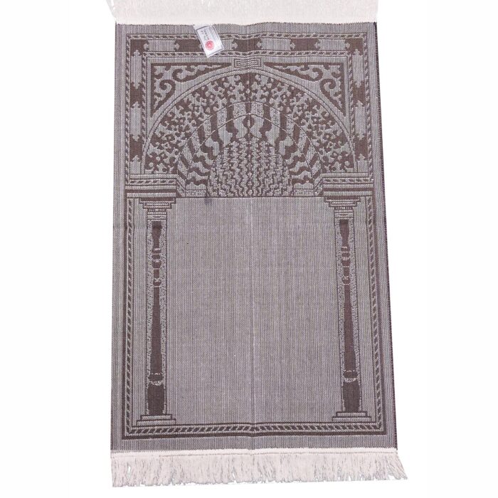 Mehrab Design Brown Prayer Mat Janamaz Musallah Rug