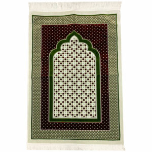 Geometric Dotted Green Prayer Mat Musallah Janamaz