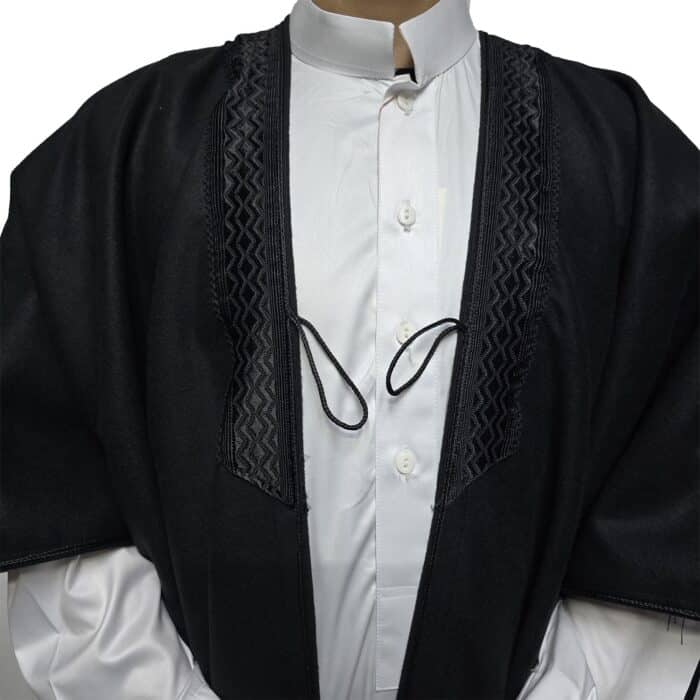 Premium Short Sleeve Arabian Bisht مشلح Cloak Black Arab Dress Mishlah Robe Eid Bsht Hlhslv 0024 (14)