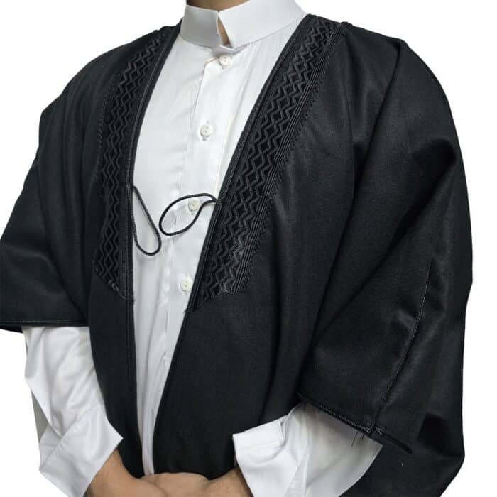 Premium Short Sleeve Arabian Bisht مشلح Cloak Black Arab Dress Mishlah Robe Eid Bsht Hlhslv 0024 (17)