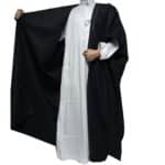 Premium Short Sleeve Arabian Bisht مشلح Cloak Black Arab Dress Mishlah Robe Eid Bsht Hlhslv 0024 (19)
