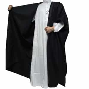 Premium Short Sleeve Arabian Bisht مشلح Cloak Black Arab Dress Mishlah Robe Eid Bsht Hlhslv 0024 (19)