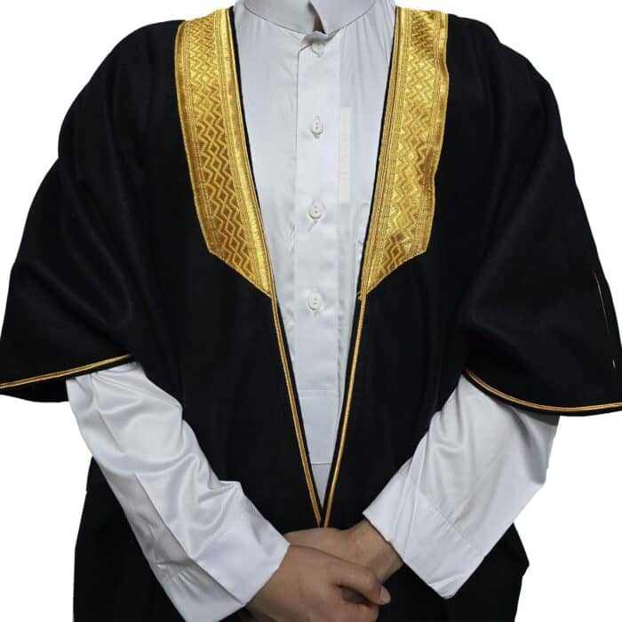 Premium Short Sleeve Arabian Bisht مشلح Cloak Black Gold Arab Dress Mishlah Robe Eid Bsht Hlhslv 0025 (12)