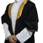 Premium Short Sleeve Arabian Bisht مشلح Cloak Black Gold Arab Dress Mishlah Robe Eid Bsht Hlhslv 0025 (14)