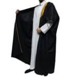 Premium Short Sleeve Arabian Bisht مشلح Cloak Black Gold Arab Dress Mishlah Robe Eid Bsht Hlhslv 0025 (15)