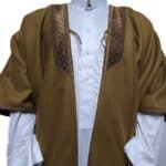Premium Short Sleeve Arabian Bisht مشلح Cloak Brown Arab Dress Mishlah Robe Eid Bsht Hlhslv 0026 (3)