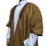 Premium Short Sleeve Arabian Bisht مشلح Cloak Brown Arab Dress Mishlah Robe Eid Bsht Hlhslv 0026 (5)