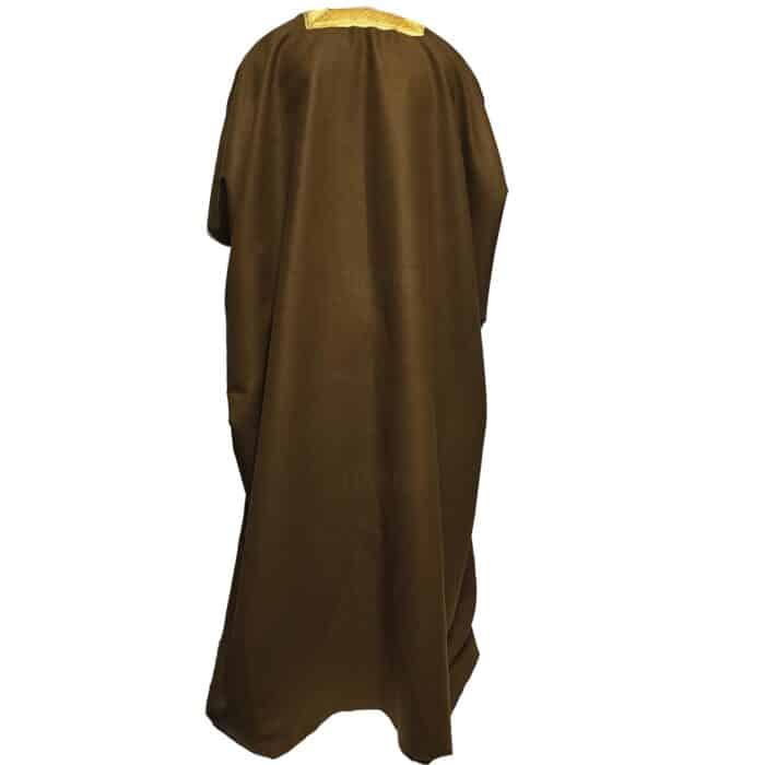 Premium Short Sleeve Arabian Bisht مشلح Cloak Brown Arab Dress Mishlah Robe Eid Bsht Hlhslv 0027 (7)