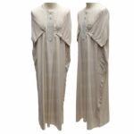Qrnjded 005 Men’s Moroccan Short Sleeve Ligh Grey Jubba Thobe Djellaba