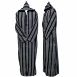 Rachctnhd 001 Navy Blue Mens Moroccan Striped Cotton Thobe Jubba Djelleba 170503