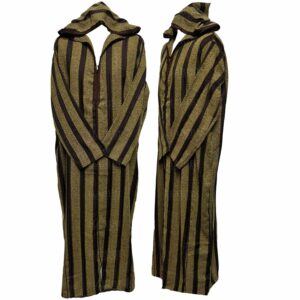 Rachctnhd 005 Brown Gold Mens Moroccan Striped Cotton Thobe Jubba Djelleba 174130