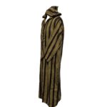 Rachctnhd 005 Brown Gold Mens Moroccan Striped Cotton Thobe Jubba Djelleba 174203