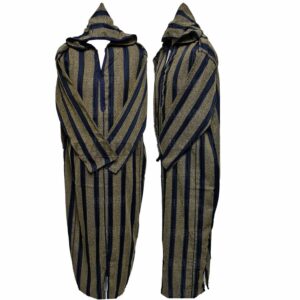 Rachctnhd 007 Brown Navy Blue Mens Moroccan Striped Cotton Thobe Jubba Djelleba 175049