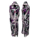 Rayon 001 Women Moroccan Purple Multicoloured Floral Hooded Djellaba Jilbab (4)