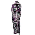 Rayon 001 Women Moroccan Purple Multicoloured Floral Hooded Djellaba Jilbab 020801