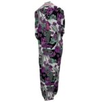 Rayon 001 Women Moroccan Purple Multicoloured Floral Hooded Djellaba Jilbab 020856