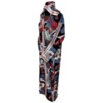 Rayon 003 Women Moroccan Red Multicoloured Floral Hooded Djellaba Jilbab 020547