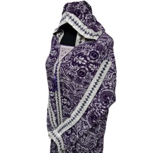 Rayon 010 Women Moroccan Purple Multicoloured Floral Hooded Djellaba Jilbab 222546