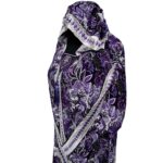 Rayon 015 Women Moroccan Purple Multicoloured Floral Hooded Djellaba Jilbab 223738 1