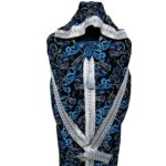 Rayon 017 Women Moroccan Blue Multicoloured Floral Hooded Djellaba Jilbab 224137