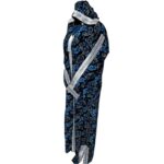 Rayon 017 Women Moroccan Blue Multicoloured Floral Hooded Djellaba Jilbab 224154