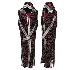 Rayon 020 Women Moroccan Burgundy Multicoloured Floral Hooded Djellaba Jilbab