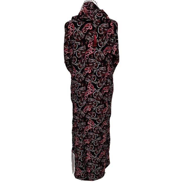 Rayon 020 Women Moroccan Burgundy Multicoloured Floral Hooded Djellaba Jilbab 224937