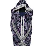 Rayon 022 Women Moroccan Lilac Multicoloured Floral Hooded Djellaba Jilbab 225659