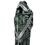 Rayon 024 Women Moroccan Green Multicoloured Floral Hooded Djellaba Jilbab 225851