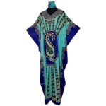 Rc32 Women's Kaftan Loose Fit Tunic Dress Sequin Floral Maxi Dress (13)