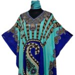 Rc32 Women's Kaftan Loose Fit Tunic Dress Sequin Floral Maxi Dress (14)