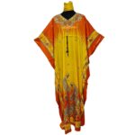 Rc33 Women's Kaftan Loose Fit Tunic Dress Sequin Floral Maxi Dress(1)