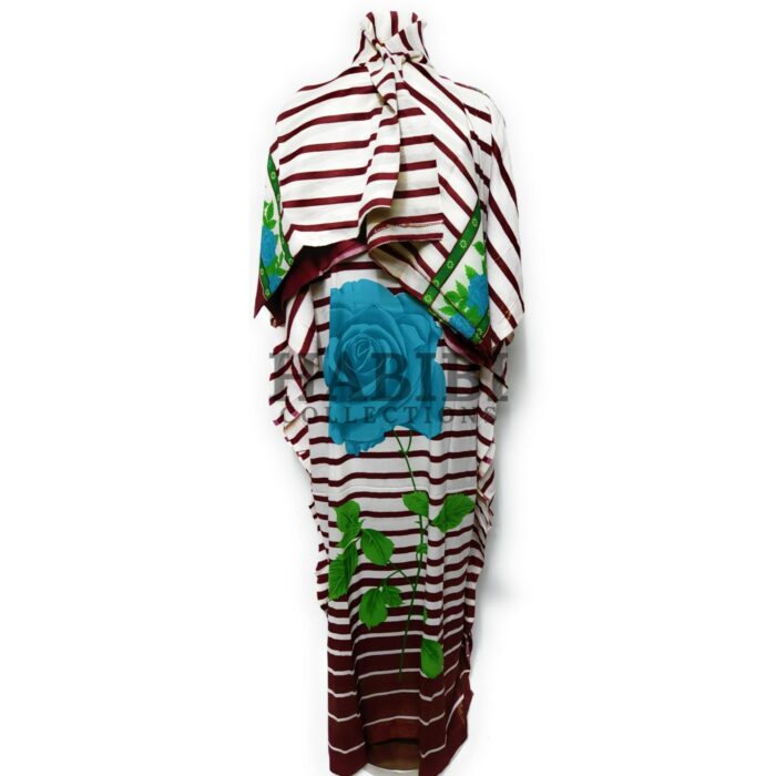 Women's Blue/Green Sequin Kaftan Rose Geometric Striped Pattern