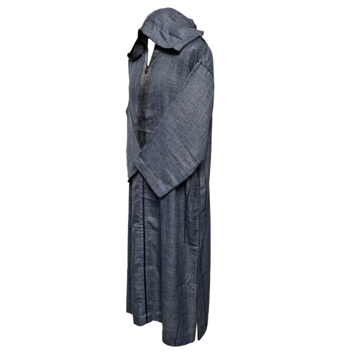 Rchctnhdnew 001 Men's Moroccan Rich Soft Cotton Grey Hooded Thobe Jubba Djellaba 0501 181646