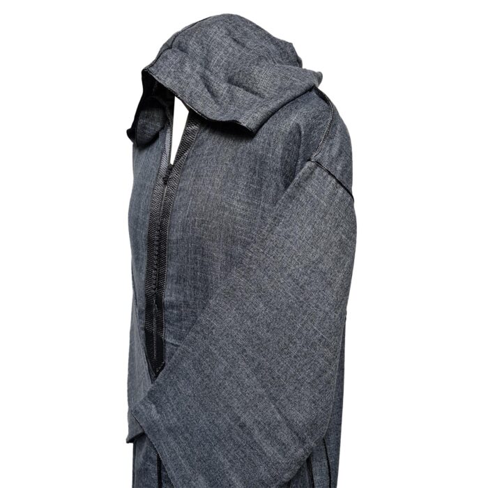 Rchctnhdnew 001 Men's Moroccan Rich Soft Cotton Grey Hooded Thobe Jubba Djellaba 0501 181651