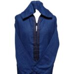 Rchctnhdnew 002 Men's Moroccan Rich Soft Cotton Navy Blue Hooded Thobe Jubba Djellaba 0501 181451