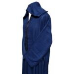 Rchctnhdnew 002 Men's Moroccan Rich Soft Cotton Navy Blue Hooded Thobe Jubba Djellaba 0501 181517