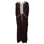 Rchcttnazd 001 Moroccan Brown Rich Cotton Summer 3 Quarter Sleeve Thobe Jubba Dishdasha 210015 (2)