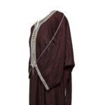 Rchcttnazd 001 Moroccan Brown Rich Cotton Summer 3 Quarter Sleeve Thobe Jubba Dishdasha 210015 (4)