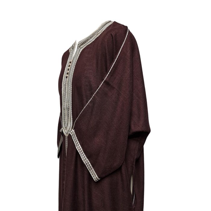 Rchcttnazd 001 Moroccan Brown Rich Cotton Summer 3 Quarter Sleeve Thobe Jubba Dishdasha 210015 (4)