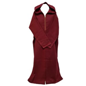 Rchplssze 002 Plus Size Moroccan Winter Cashmere Wool Blend Maroon Hooded Thobe Djellaba Maroon 2 (2)