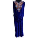 Reham 100426 Women Velvet Long Sleeve Maxi Dress Kaftan Farasha Abaya Robe Jilabiya (12)