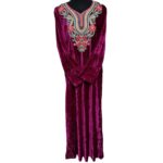 Reham 100426 Women Velvet Long Sleeve Maxi Dress Kaftan Farasha Abaya Robe Jilabiya (8)