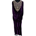 Reham 100446 Women Velvet Long Sleeve Maxi Dress Kaftan Farasha (1)