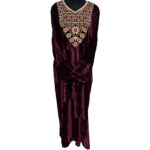 Reham 100446 Women Velvet Long Sleeve Maxi Dress Kaftan Farasha (21)