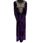 Reham 104459 Women Velvet Long Sleeve Maxi Dress Kaftan Farasha Abaya Robe Jilabiya (15)